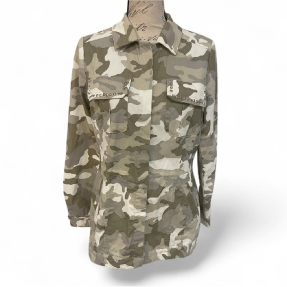 Boston Proper Jackets & Blazers - Boston Proper Metallic Camo Utility Jacket – Size S EUC